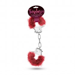 Temptasia: Plush For Cuffs Fuzzy Handcuffs - Burgundy Sex Toy