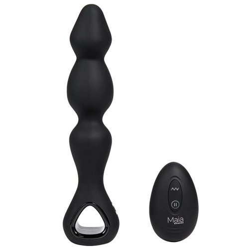 Maia Hudson 7.5" Hudson Vibrating and Swirling Remote Control Anal Beads |  Sex Toys & Adult Novelties @ Porn Video Database