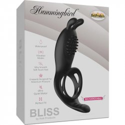 Buy Bliss Hummingbird Cock Ring - Black sex toy! Bliss Hummingbird Cock Ring - Black sex toy.