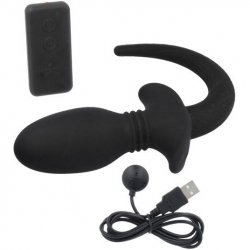 Titus Pro Vibrating Pup Tail Butt Plug - Small Sex Toy Titus Pro Vibrating Pup Tail Butt Plug - Small Sex Toy