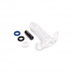 Size Up 2" Vibrating Penis Extender with Ball Loop - Clear Boxcover