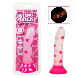 Glow Stick Glow-In-The-Dark Suction Cup Dildo - Heart Sex Toy