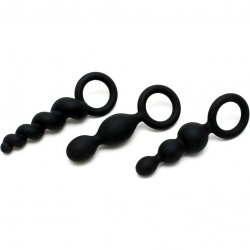 Satisfyer Silicone Anal Plug 3-piece Set - Black Satisfyer Silicone Anal Plug 3-piece Set - Black Boxcover