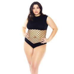 Black Diamond Net Mid Section Seamless Teddy - Queen Black Diamond Net Mid Section Seamless Teddy - Queen Boxcover