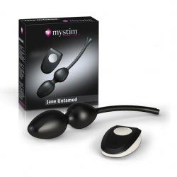 Mystim Jane Untamed E-Stim Remote Controlled Double Bi-Polar Kegel Balls - Black Boxcover