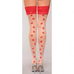 Lace Top Heart Hold Ups - O/S Lace Top Heart Hold Ups - O/S Boxcover