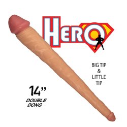 Hero 14" Double Dong - Vanilla Hero 14" Double Dong - Vanilla Boxcover