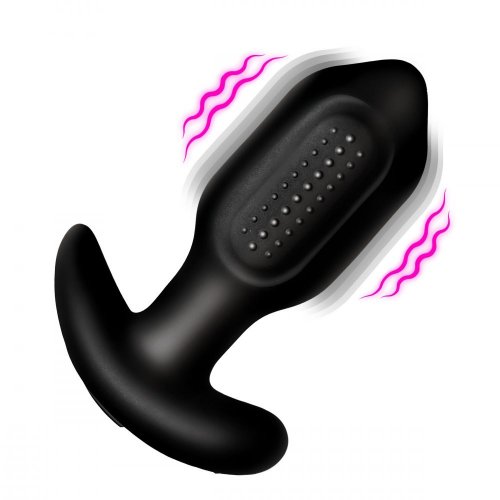 Bang! Bumpy Vibrating Silicone Butt Plug - Black