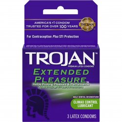 Trojan Extended Pleasure Premium Latex Condoms - 3 Pack Sex Toy Trojan Extended Pleasure Premium Latex Condoms - 3 Pack Sex Toy