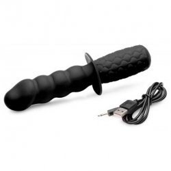 Ass Thumpers: The Handler 10x Silicone Vibrating Thruster - Black Sex Toy Ass Thumpers: The Handler 10x Silicone Vibrating Thruster - Black Sex Toy