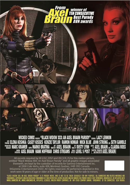 Back cover of Black Widow XXX: An Axel Braun Parody