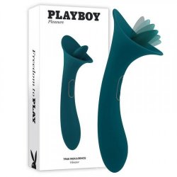 Playboy Pleasure True Indulgence Double Ended Flicking Tongue Vibrator - Teal Boxcover