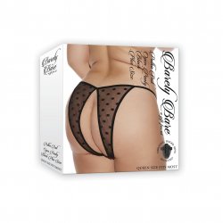 Barely Bare Black Polka Dot Open Back Panty - Plus Size Barely Bare Black Polka Dot Open Back Panty - Plus Size Boxcover