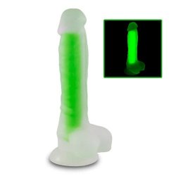 Glow Rave 6.5" Glow In The Dark Suction Cup Dildo - Clear/Green Glow Rave 6.5" Glow In The Dark Suction Cup Dildo - Clear/Green Boxcover