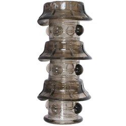 Dr. Joel Kaplan Beaded Girth Ring - Triple Stacker - Smoke Sex Toy Dr. Joel Kaplan Beaded Girth Ring - Triple Stacker - Smoke Sex Toy