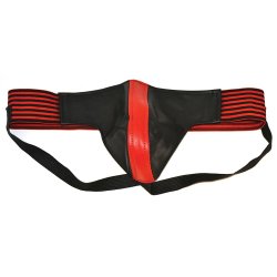Rouge Jock With Stripes - Red and Black - Small Sex Toy Rouge Jock With Stripes - Red and Black - Small Sex Toy