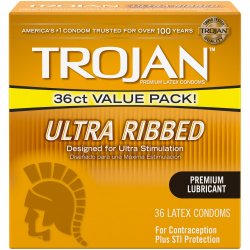 Trojan Ultra Ribbed - 36 Pack Sex Toy