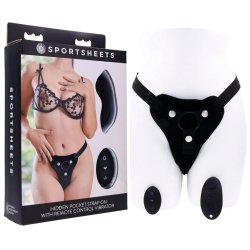 Sportsheets Hidden Pocket Strap-On with Remote Control Vibrations Boxcover