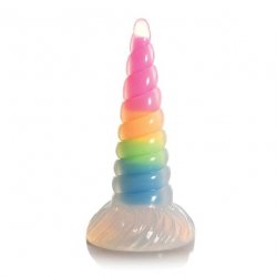 Creature Cocks Uni-Glow Glow-In-The-Dark Rainbow Silicone Dildo Sex Toy