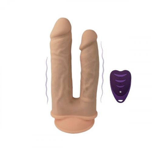 Silex-d Double Penetration 7" & 8" Remote Controlled Suction Cup Dildo -  Vanilla | Sex Toys & Adult Novelties @ Jules Jordan Store