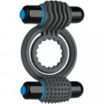Optimale: Silicone Vibrating Double C-Ring - Slate Sex Toy