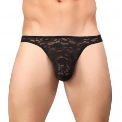 Male Power: Stretch Lace Bong Thong - Black - L/X Male Power: Stretch Lace Bong Thong - Black - L/X Boxcover