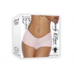 Barely Bare Peach Split Lace Boy Short - One Size Sex Toy