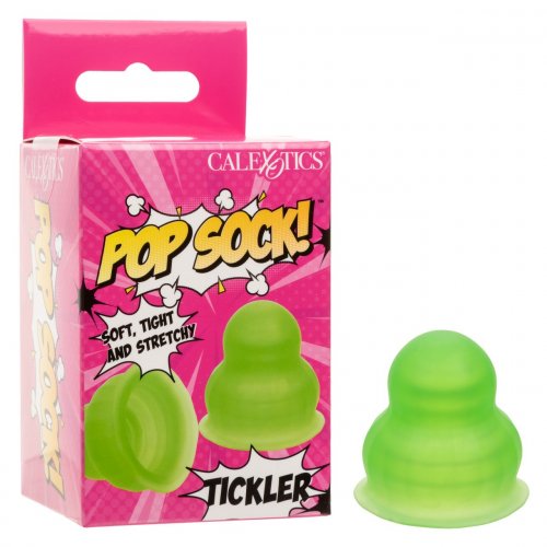 Pop Sock! Tickler Textured Stroker Sleeve - Green | Cal Exotics @ TLAVideo.com Pop Sock! Tickler Textured Stroker Sleeve - Green | Cal Exotics @ TLAVideo.com