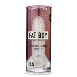 Perfect Fit: Fat Boy 5.5" Medium Penis Extender Sheath - Checker Plate Texture Perfect Fit: Fat Boy 5.5" Medium Penis Extender Sheath - Checker Plate Texture Boxcover