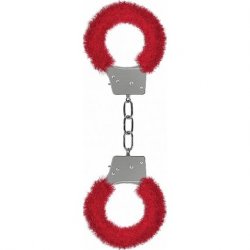 Ouch Beginner's Handcuffs Furry - Red Ouch Beginner's Handcuffs Furry - Red Boxcover