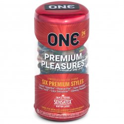 One: Premium Pleasures Condoms - 24-Pack One: Premium Pleasures Condoms - 24-Pack Boxcover