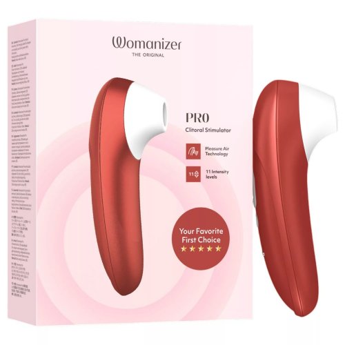 Womanizer Pleasure Air Pro Silicone Air Pulse Clitoral Vibrator - Bordeaux  Red