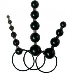 Tripled Beaded Anal Trainer Set - Black Sex Toy Tripled Beaded Anal Trainer Set - Black Sex Toy