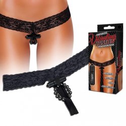 Crotchless Vibrating Black Lace Panties With Pleasure Beads - S/M Crotchless Vibrating Black Lace Panties With Pleasure Beads - S/M Boxcover