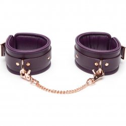 Fifty Shades Freed: Cherished Collection Leather Ankle Cuffs Purple With Gold Color Chain Fifty Shades Freed: Cherished Collection Leather Ankle Cuffs Purple With Gold Color Chain Boxcover