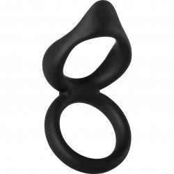 Adam and Eve Silicone Dual Ring Clitoral Tickler - Black Adam and Eve Silicone Dual Ring Clitoral Tickler - Black Boxcover