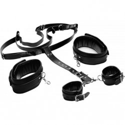 Strict Thigh Sling with Wrist Cuffs - Black Strict Thigh Sling with Wrist Cuffs - Black Boxcover