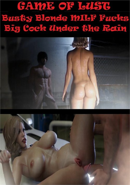 Busty 3D Blonde MILF Fucks Big Cock Under The Rain