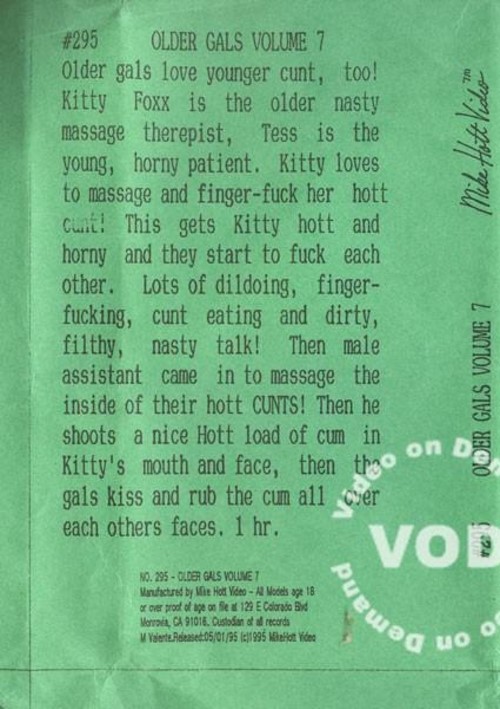 Older Gals Volume 7 Older Gal Fucks Young Gal 1995 Mike Hott Video