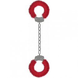 Ouch Beginner's Furry Legcuffs - Red Ouch Beginner's Furry Legcuffs - Red Boxcover
