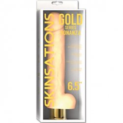 Skinsations Gold Series Bonanza 6.5" Vibrating Dildo Skinsations Gold Series Bonanza 6.5" Vibrating Dildo Boxcover