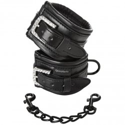 Sincerely Bling Cuffs - Black with Cubic Zirconia Accents Sincerely Bling Cuffs - Black with Cubic Zirconia Accents Boxcover