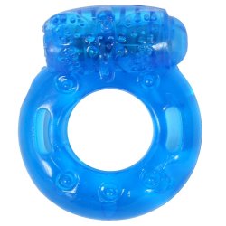 Stay Hard: Reusable Vibrating Cock Ring - Blue Boxcover