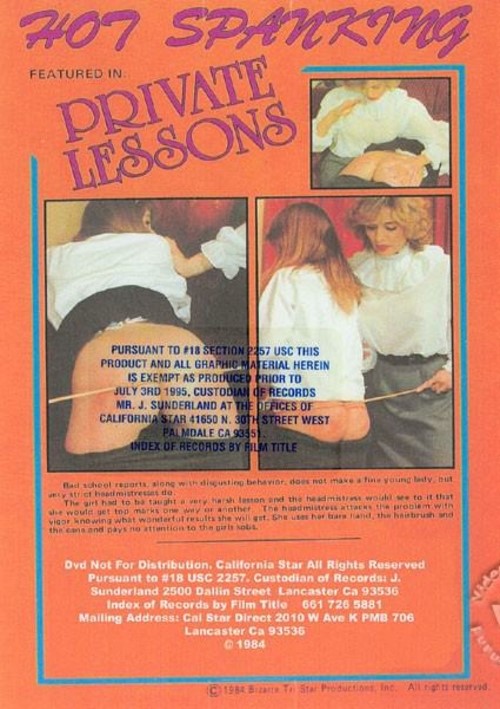 Spanking Private Lessons 1984 By California Star Productions Hotmovies