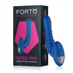 Forto Ribbed Pro Plug Vibrating Silicone Anal Massager - Blue Forto Ribbed Pro Plug Vibrating Silicone Anal Massager - Blue Boxcover