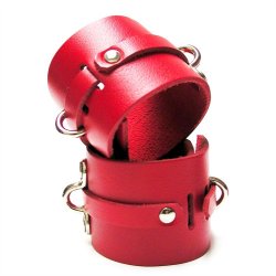 KinkLab Bondage Basics Leather Ankle Cuffs - Red KinkLab Bondage Basics Leather Ankle Cuffs - Red Boxcover