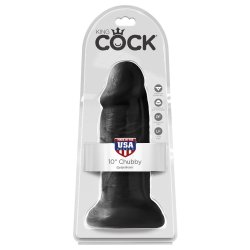 King Cock 10" Non Vibrating Chubby Dildo - Black King Cock 10" Non Vibrating Chubby Dildo - Black Boxcover
