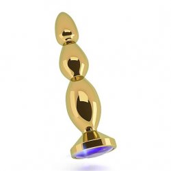 Rich: R3 4.8" Butt Plug With Sparkling Sapphire - Gold Rich: R3 4.8" Butt Plug With Sparkling Sapphire - Gold Boxcover