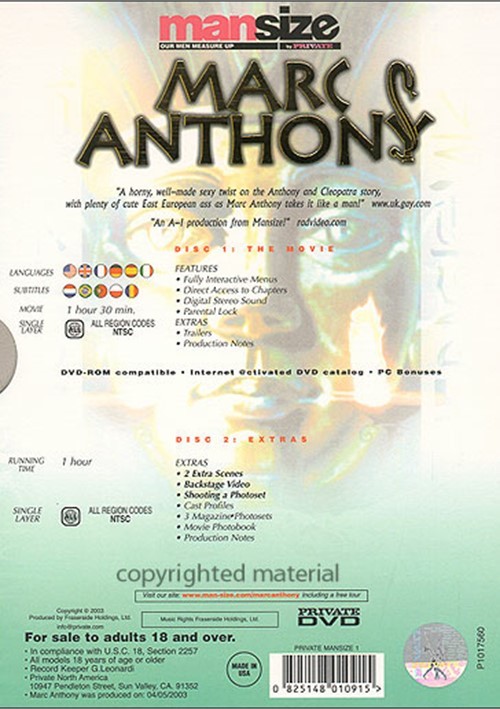 Marc Anthony Gay Porn - Marc Anthony: Collector's Edition | Mansize by Private Gay ...