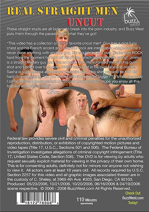 500px x 709px - Real Straight Men: Uncut | Buzz West Gay Porn Movies @ Gay ...